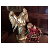 (2) Composition Angel Figurines