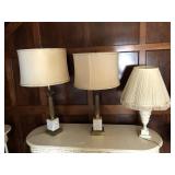 Alabaster and Brass Table Lamps