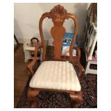 Wood and Upholstered Arm Chair