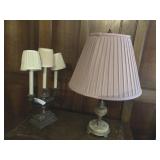 (2) Brass and Marble Table Lamps