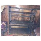 Vintage Wooden 3-Shelf Collapsible Bookcase