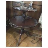 Mahogany 2-Tier Decorative End Table