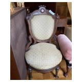 Ornate Victorian Style Upholstered Side Chair