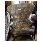 Vintage Upholstered Wingback Side Chair