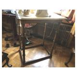 Mahogany Frame and Spool End Table