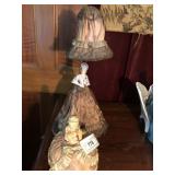 Fabric Victorian Lady Lamp and Pin Cushion