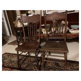 (2) Vintage Pressed Back Unmatched Chairs