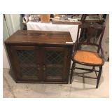 Wooden Side Chair and Softwood Cabinet