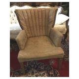 Vintage Upholstered Fan Back Side Chair