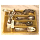 Silver Plate and Other Flatware Serving Pcs.