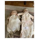 (2) Cloth and Composition Antique Dolls