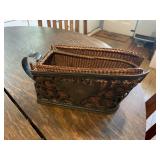 Silverplate Basket Holder with Basket