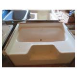 Off White Fiberglass Soaking Tub With Front Step