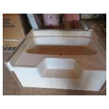 Fiberglass Soaking Tub, Off White