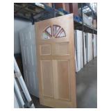 Fan Lite, Four Panel Hemlock Exterior Door Slab