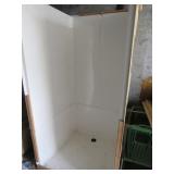 White Ada Three Piece Fiberglass Shower Unit