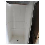 White Ada Three Piece Fiberglass Shower Unit
