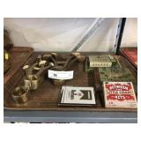 Brass Wall Brackets & Tin Advertising Cigarette