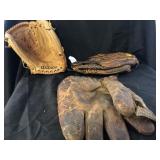(3) Vtg. Leather Baseball Gloves