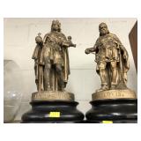 (2) Early Metal Plated Figurines