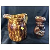 2 Rockingham Glazed Pitchers