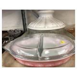 Pyrex Divided Dish And Glass Shade