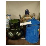 Contemporary Urn Art Glass Pitcher N Coffee Pot