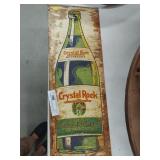 Vintage Tin Crystal Rock Beverage Sign