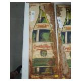 Vintage Tin Crystal Rock Beverage Sign