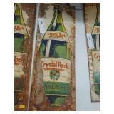 Vintage Tin Crystal Rock Beverage Sign