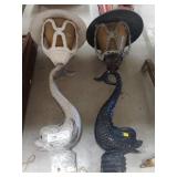 2 Cast Alum. Koi Fish Lamp Post