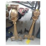 2 Brass Hand Irons