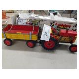 Tin Litho Friction Toy Tractor