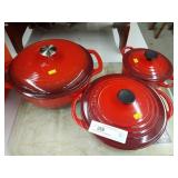 3 Le Creuset Covered Pots
