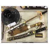 Cast Metal Candle Holder W Imported Swords