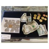 Tray Lot Assorted American Currency