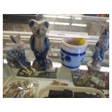 Salt Glazed Figures And Miniature Crock