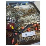 Tray Lot Assorted Costume Jewelry