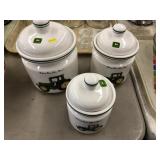 3 Pc John Deere Canister Set