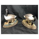 2 Porcelain Boehm Goose Figurines
