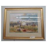Framed Lithograph Of Antietam