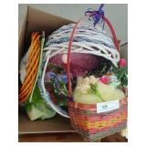 Box Of Assorted Woven Baskets