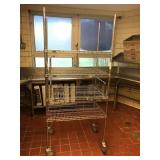 Metro Stainless Steel Rolling Shelf With 4 Shelves