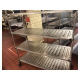 Metro Stainless Steel Rolling Shelf With 4 Shelves