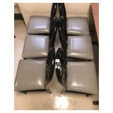 6 Vinyl Seat Upholstered Metal Cafeteria Chairs