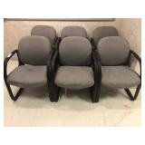 6 Upholstered Chairs With Resin Arms