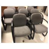 8 Upholstered Chairs With Resin Arms