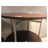 Circular Formica Top Table With Chrome Base