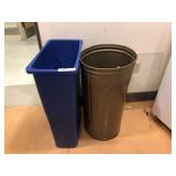 Metal Trash Can and Recycling Can