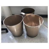 3 Metal Trash Cans